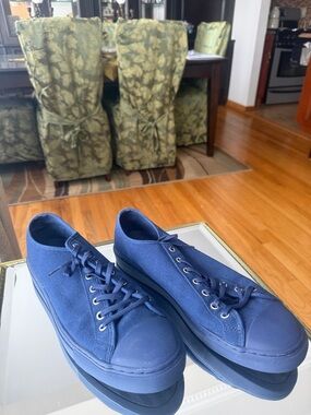 Men's Navy Canvas Low-Profile Sneakers